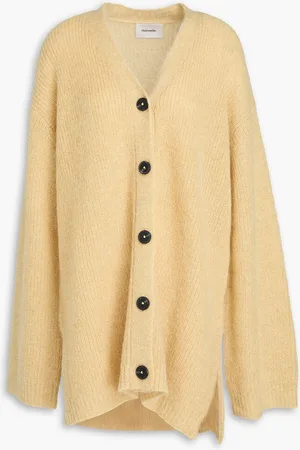 Holzweiler Oversized mélange alpaca-blend cardigan - Yellow
