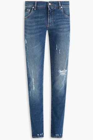 Dolce & Gabbana Slim-fit distressed denim jeans - Blue