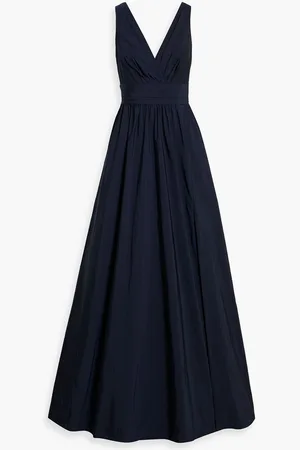 Marchesa Notte Draped taffeta gown - Blue