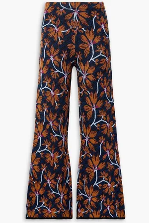ULLA JOHNSON Zena jacquard-knit flared pants - Brown