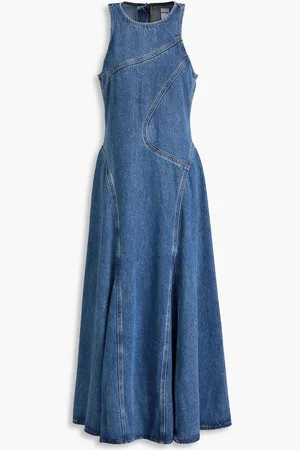 RE/DONE Flared denim midi dress - Blue