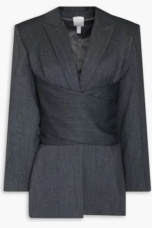 HUISHAN ZHANG Lucas wool-blend twill blazer - Gray