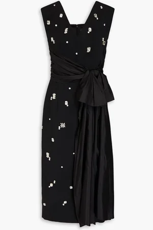 HUISHAN ZHANG Kinsley crystal-embellished crepe midi dress