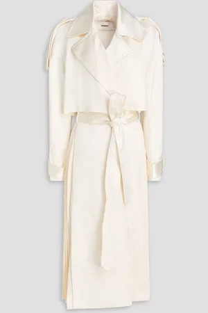 ZIMMERMANN Harmony pleated satin-twill trench coat - White