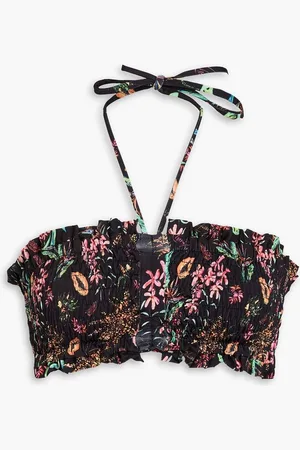 CHARO RUIZ IBIZA Shirred bandeau bikini top