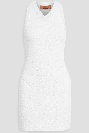 Missoni Sequin-embellished crochet-knit mini dress