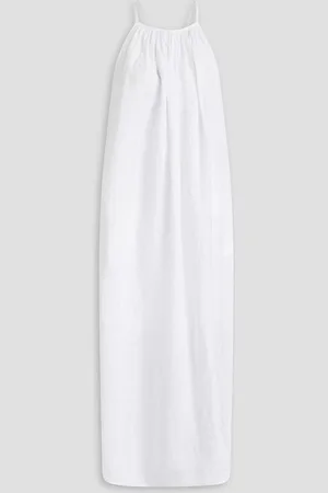 James Perse Gathered linen midi dress