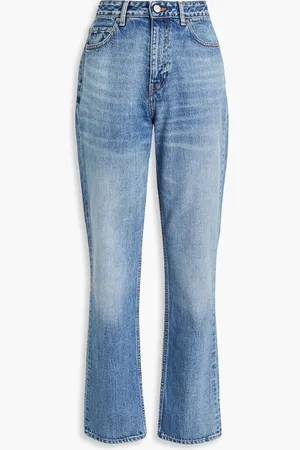 Ganni Faded high-rise straight-leg jeans - Blue