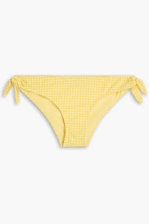 Heidi Klein Gingham stretch-seersucker low-rise bikini briefs