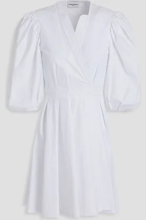 Claudie Pierlot Pleated cotton-poplin mini wrap dress