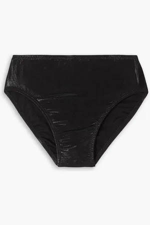 Norma Kamali Stretch-lamé bikini briefs
