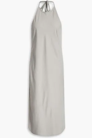 James Perse Woven halterneck midi dress - Gray