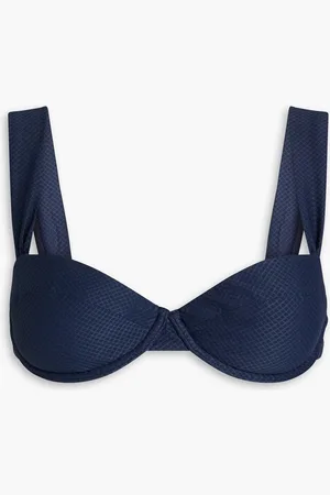 Heidi Klein Stretch-piquè bikini top - Blue