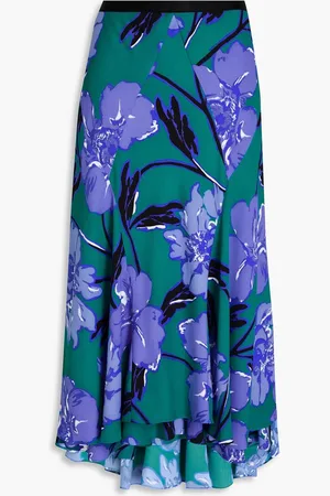 Diane von Furstenberg Debra printed crepe midi skirt - Pink