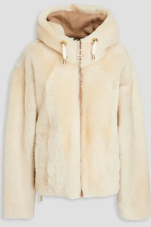 DOM GOOR Aviator shearling hooded jacket - White