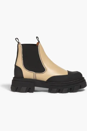 Ganni Leather Chelsea boots - Yellow