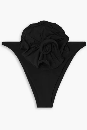 MAGDA BUTRYM Ruffled floral-print mid-rise bikini briefs - Red