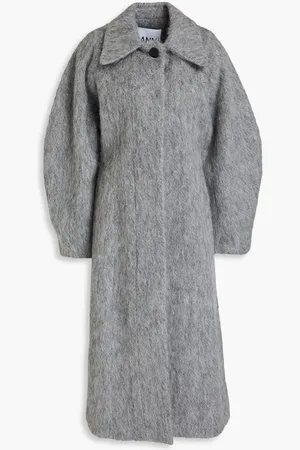 Ganni Brushed wool-blend coat