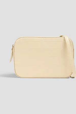 Mansur Gavriel Croc-effect leather cross-body bag - White