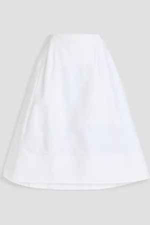 tibi Cotton-poplin midi skirt