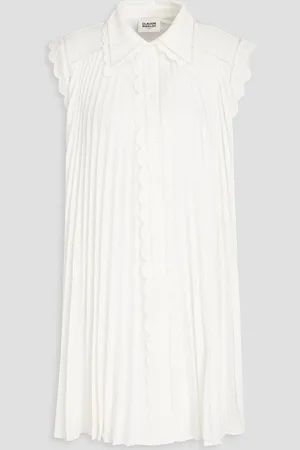 Claudie Pierlot Pleated crepe mini dress - White
