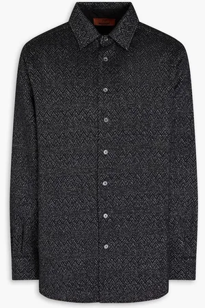 Missoni Metallic crochet-knit wool-blend shirt