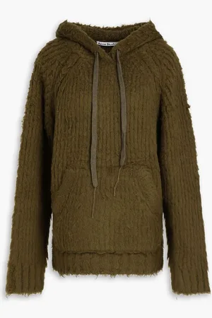 Acne Studios Brushed ribbed wool-blend hoodie - Purple