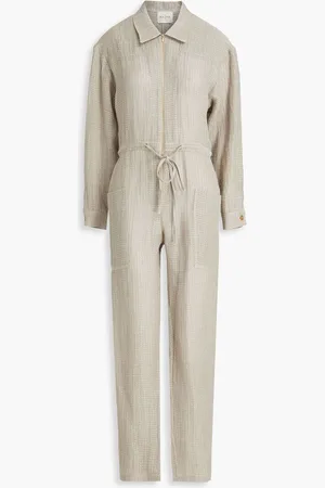 LE KASHA Jawadah linen-gauze jumpsuit - Neutral