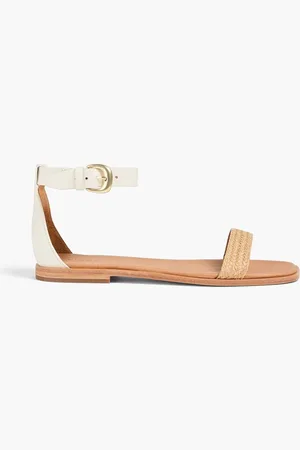 Vince Martina leather and jute sandals - Neutral
