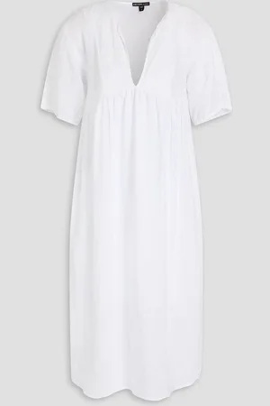 James Perse Gathered linen midi dress