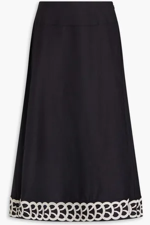 By Malene Birger Leonne embroidered linen-gauze midi skirt