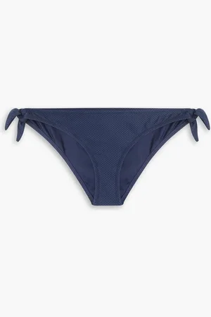 Heidi Klein Stretch-piquè low-rise bikini briefs - Blue