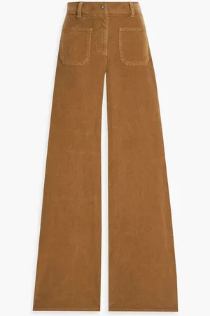 NILI LOTAN Florence cotton-blend corduroy flared pants - Brown