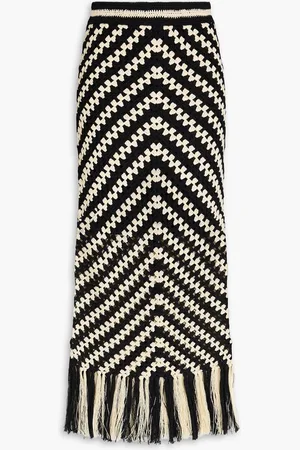 ZIMMERMANN Fringed crocheted cotton maxi skirt