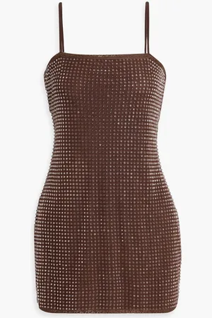 Alexander Wang Crystal-embellished tulle mini dress - Neutral
