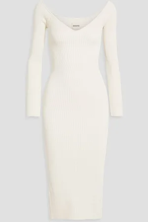 Khaite Pia ribbed-knit midi dress - White