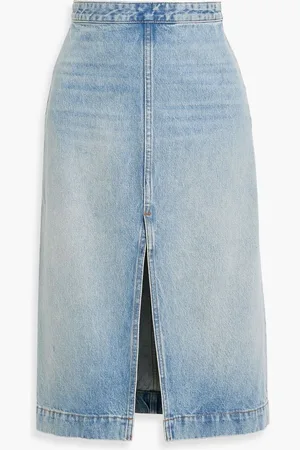 Khaite Fraser denim midi skirt - Blue