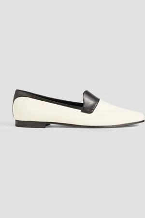 Khaite Pippen leather-trimmed canvas loafers - White