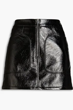 Maje Crinkled vinyl mini skirt