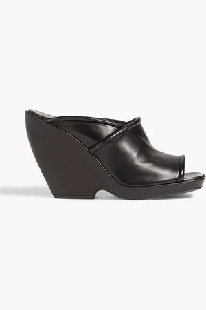Khaite Stagg leather wedge mules
