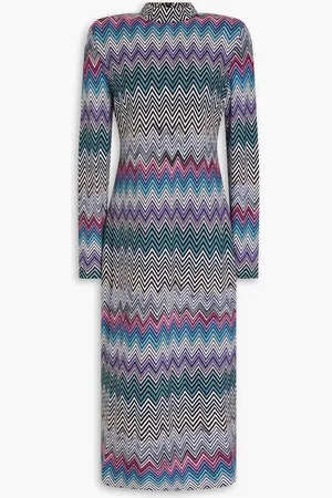 Missoni Crochet-knit wool midi dress