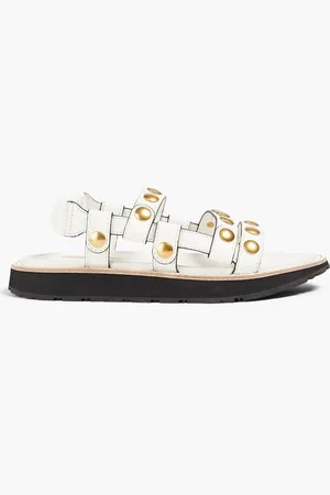ZIMMERMANN Studded leather slingback sandals - White