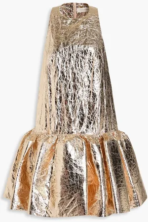 ZIMMERMANN Crinkled metallic woven mini dress - Metallic