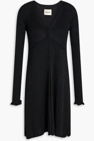 Khaite Lucille metallic ribbed wool-blend mini dress