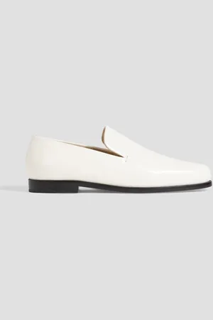 Khaite Alessio glossed-leather loafers - White