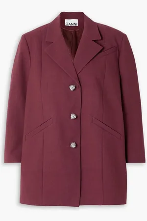 Ganni Oversized cotton-twill blazer