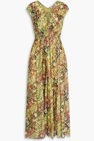 Diane von Furstenberg Gillian printed cotton and silk-blend midi dress