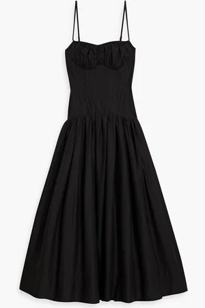 Nicholas Gathered cotton maxi dress - Red