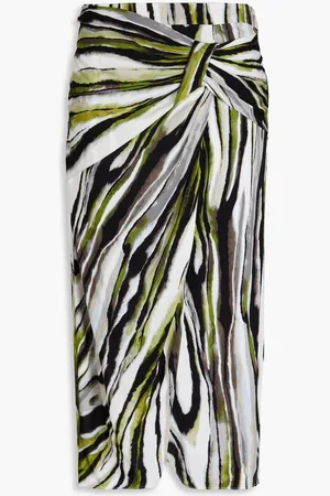Diane von Furstenberg Garcel wrap-effect printed jersey midi skirt