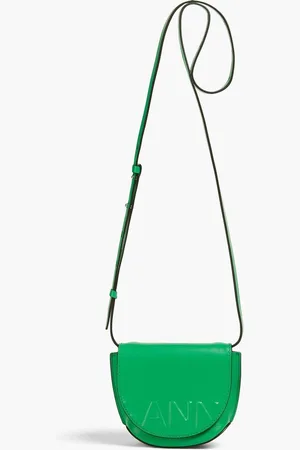 Ganni Embossed textured-leather shoulder bag
